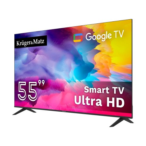 Kruger&Matz KM0255UHD 55" UHD Smart TV s Google TV, DVB-S2/S/T2/T/C, H.265 HEVC