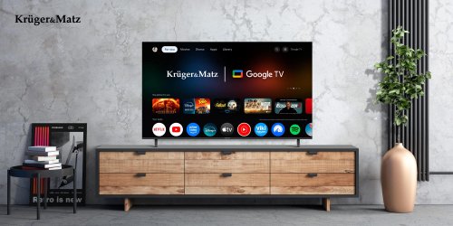Kruger&Matz KM0255UHD 55" UHD Smart TV s Google TV, DVB-S2/S/T2/T/C, H.265 HEVC