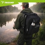 Trizand 27333 Skladacie rybárske kreslo s batohom 3 v 1, čierne