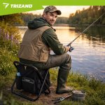 Trizand 27333 Skladacie rybárske kreslo s batohom 3 v 1, čierne