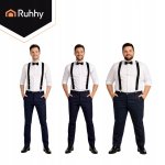 Ruhhy 27645 Pánske elastické traky, šírka 3,5 cm, dĺžka 75 - 115 cm, čierne