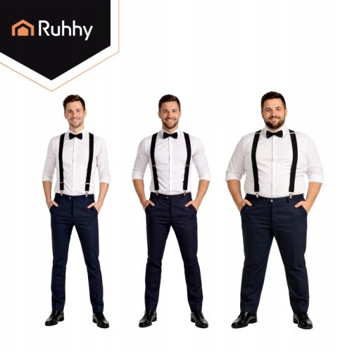 Ruhhy 27645 Pánske elastické traky, šírka 3,5 cm, dĺžka 75 - 115 cm, čierne