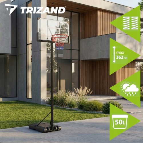 Trizand 27365 Nastaviteľný basketbalový kôš 192 – 362 cm
