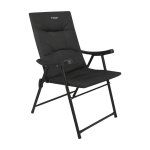 Trizand 27609 Skládací kempingová židle s područkami, polstrovaná, černá