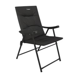 Trizand 27609 Skládací kempingová židle s područkami, polstrovaná, černá