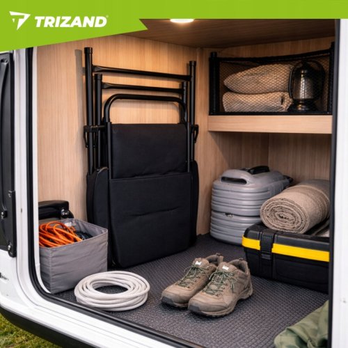 Trizand 27609 Skládací kempingová židle s područkami, polstrovaná, černá