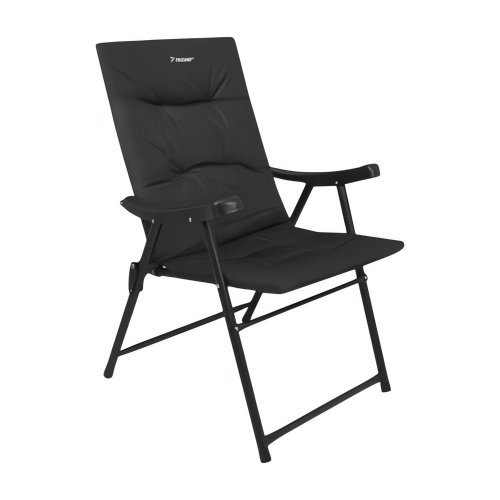 Trizand 27609 Skládací kempingová židle s područkami, polstrovaná, černá