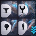 Isomedix 27311 Mini masážní pistole 25 W, 2 x 2500 mAh, 4x nástavec, černá