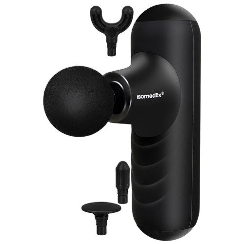 Isomedix 27311 Mini masážní pistole 25 W, 2 x 2500 mAh, 4x nástavec, černá