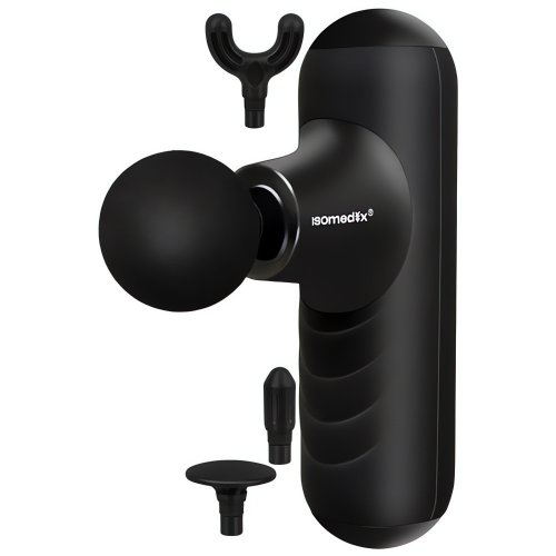 Isomedix 27311 Mini masážní pistole 25 W, 2 x 2500 mAh, 4x nástavec, černá