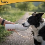 Purlov 27234 Skladateľná fľaša pre psov 550 ml, sivá