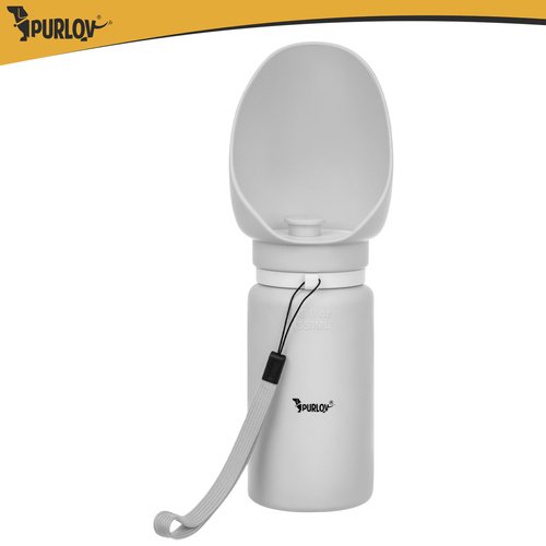 Purlov 27234 Skladateľná fľaša pre psov 550 ml, sivá