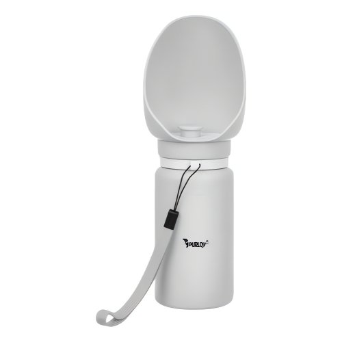 Purlov 27234 Skladateľná fľaša pre psov 550 ml, sivá