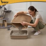 Purlov 27767 Podložka pod kočičí toaletu 75 x 55 cm, béžová