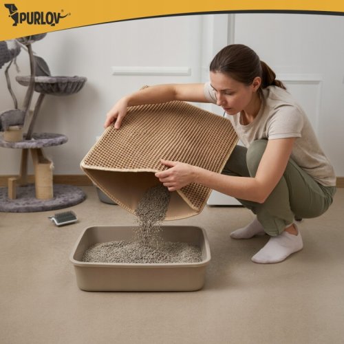 Purlov 27767 Podložka pod kočičí toaletu 75 x 55 cm, béžová