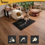 Purlov 27769 Podložka pod kočičí toaletu 75 x 55 cm, černá