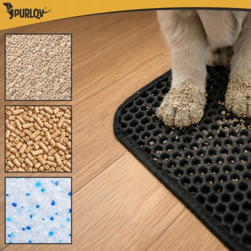 Purlov 27769 Podložka pod kočičí toaletu 75 x 55 cm, černá