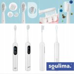 Soulima 26850 Sonický zubní kartáček + 6 hlavic, 90 000 ot./min, bílý