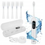Soulima 26850 Sonický zubní kartáček + 6 hlavic, 90 000 ot./min, bílý