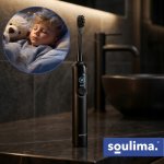 Soulima 26851 Sonický zubní kartáček + 6 hlavic, 90 000 ot./min, černý