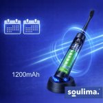 Soulima 26851 Sonický zubní kartáček + 6 hlavic, 90 000 ot./min, černý