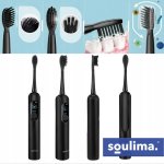 Soulima 26851 Sonický zubní kartáček + 6 hlavic, 90 000 ot./min, černý