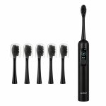 Soulima 26851 Sonický zubní kartáček + 6 hlavic, 90 000 ot./min, černý