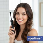 Soulima 26851 Sonický zubní kartáček + 6 hlavic, 90 000 ot./min, černý