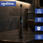 Soulima 26851 Sonický zubní kartáček + 6 hlavic, 90 000 ot./min, černý