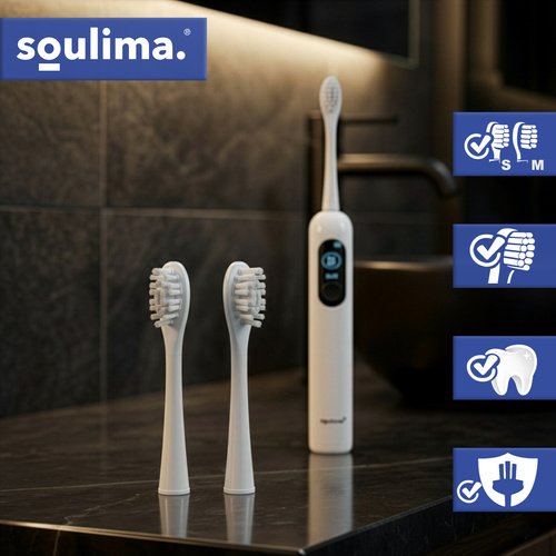 Soulima 26929 Náhradné zubné kefky X800, mäkké + stredné, 2 ks, biele