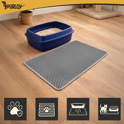 Purlov 27770 Podložka pod kočičí toaletu 75 x 55 cm, šedá