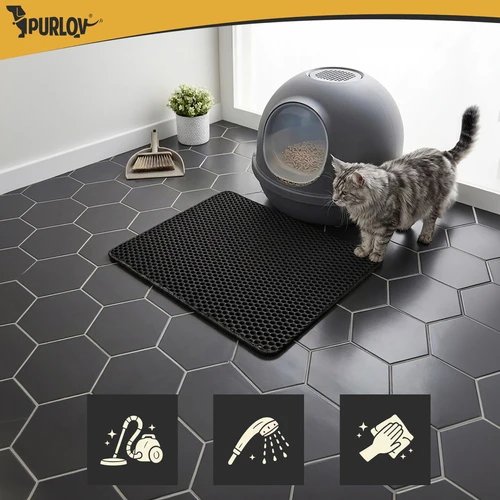 Purlov 27764 Podložka pod kočičí toaletu 60 x 45 cm, černá