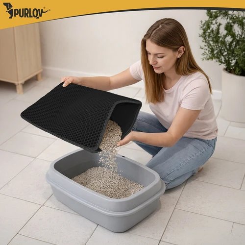 Purlov 27764 Podložka pod kočičí toaletu 60 x 45 cm, černá