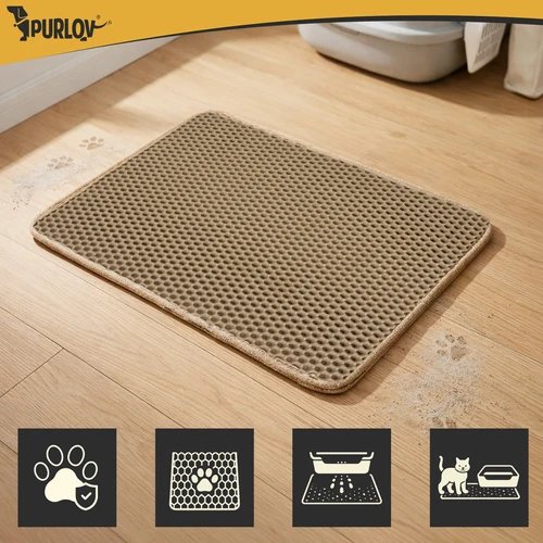 Purlov 27765 Podložka pod kočičí toaletu 60 x 45 cm, béžová  