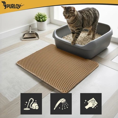 Purlov 27765 Podložka pod kočičí toaletu 60 x 45 cm, béžová  