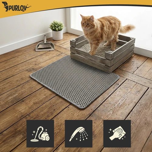 Purlov 27763 Podložka pod kočičí toaletu 60 x 45 cm, šedá
