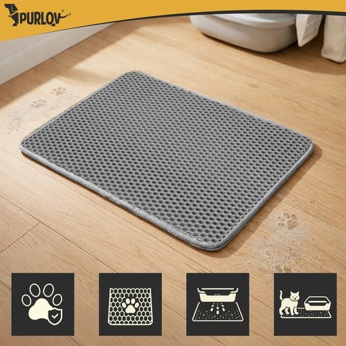 Purlov 27763 Podložka pod kočičí toaletu 60 x 45 cm, šedá