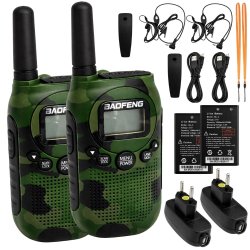 Verk 14680 Vysílačky Baofeng BF-T6, dosah až 2 km, svítilna, 1500 mAh, sada 2 ks, zelené