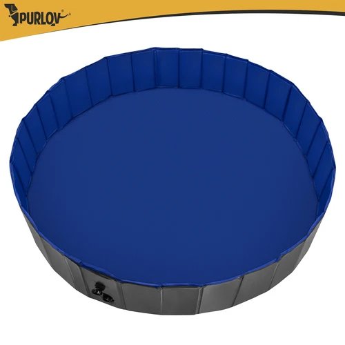 Purlov 27507 Skladací bazén pre psov 160 x 30 cm, modro-sivý