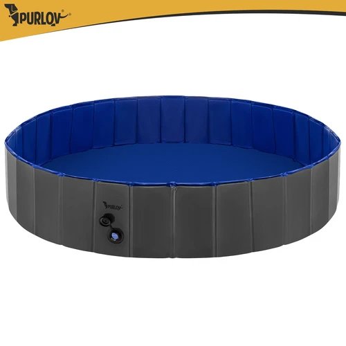 Purlov 27507 Skladací bazén pre psov 160 x 30 cm, modro-sivý