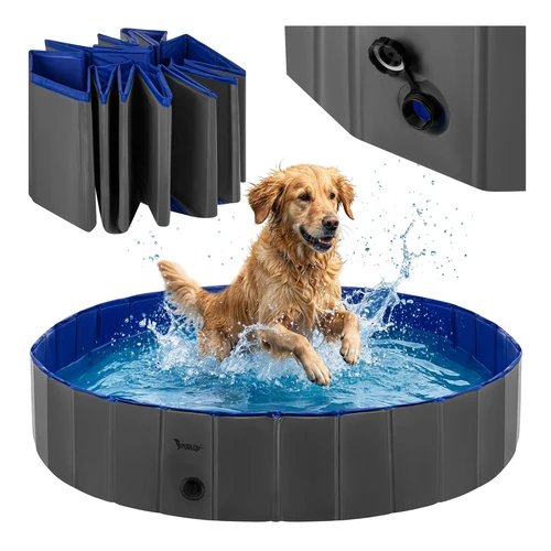 Purlov 27507 Skladací bazén pre psov 160 x 30 cm, modro-sivý