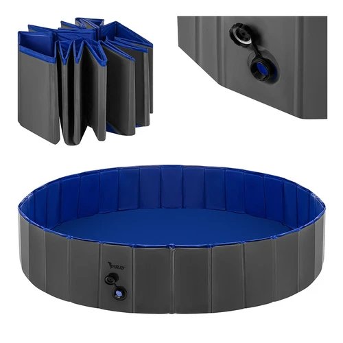 Purlov 27507 Skladací bazén pre psov 160 x 30 cm, modro-sivý