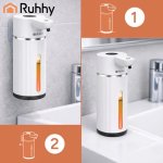 Ruhhy 27653 Bezdotykový dávkovač mýdla 420 ml, LED, USB-C, bílý