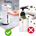 Ruhhy 27653 Bezdotykový dávkovač mýdla 420 ml, LED, USB-C, bílý