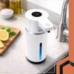 Ruhhy 27653 Bezdotykový dávkovač mýdla 420 ml, LED, USB-C, bílý