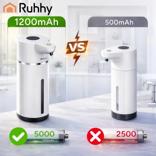 Ruhhy 27653 Bezdotykový dávkovač mýdla 420 ml, LED, USB-C, bílý
