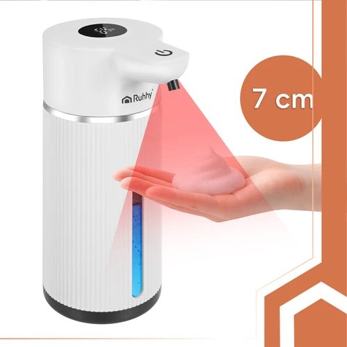 Ruhhy 27653 Bezdotykový dávkovač mýdla 420 ml, LED, USB-C, bílý