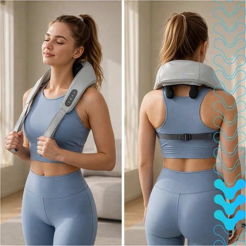 Isomedix 27467 Masážní přístroj na krk Shiatsu s vyhříváním 22,2 W, USB‑C