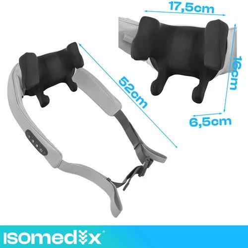 Isomedix 27467 Masážní přístroj na krk Shiatsu s vyhříváním 22,2 W, USB‑C