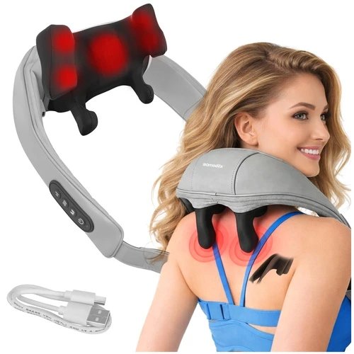 Isomedix 27467 Masážní přístroj na krk Shiatsu s vyhříváním 22,2 W, USB‑C